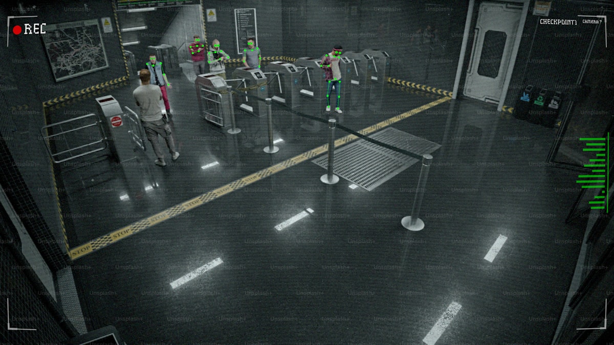 Security guard using digital gate app on tablet